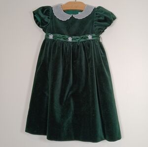 Florence Eisman Green Velvet Dress 4T